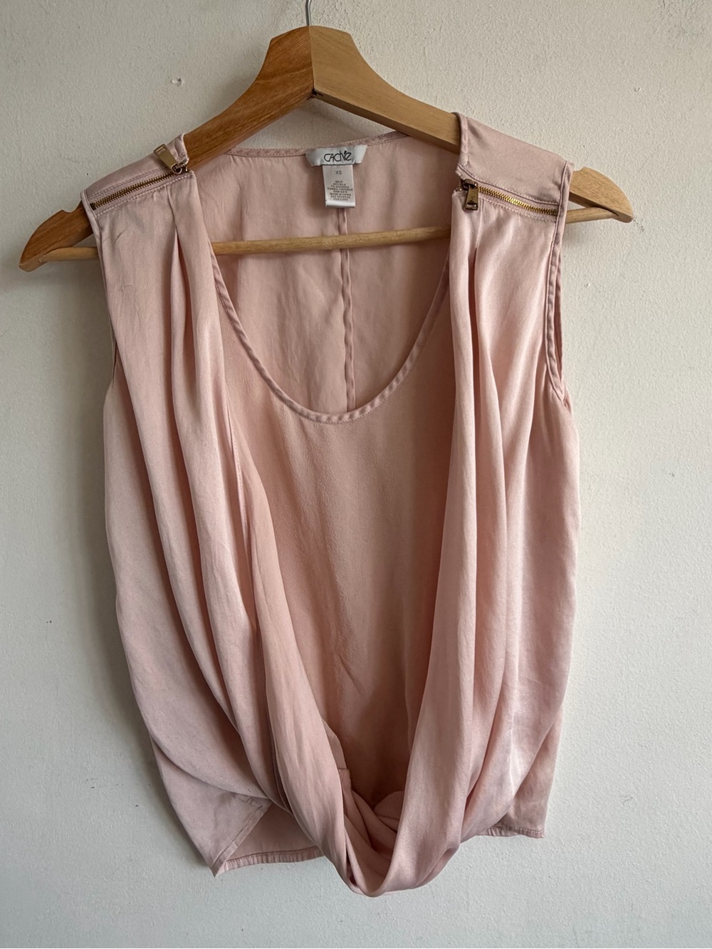 Cache Blush Pink Draped Sleeveless Camisole
